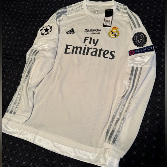 adidas Other - 2016 Real Madrid CR7 NWT Champions League Milano Final LS Replica Jersey